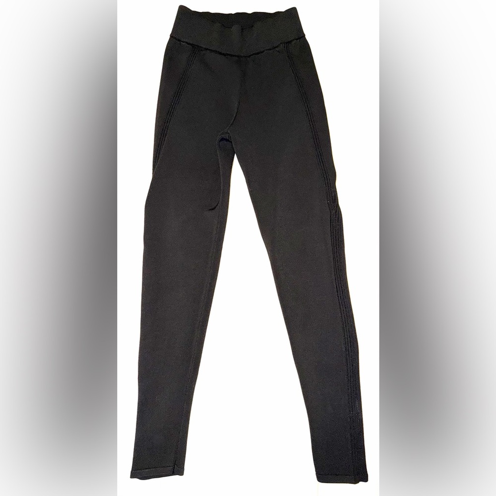 Babaton Knit Black High-Waist Sculpting Leggings